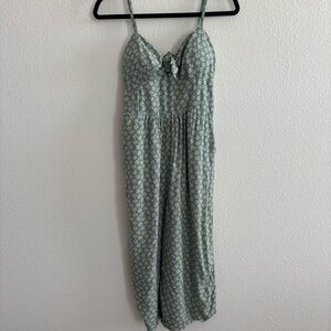 As U Wish Woman’s Spaghetti Strap Jumpsuit Large Floral Wide Leg Boho Romper